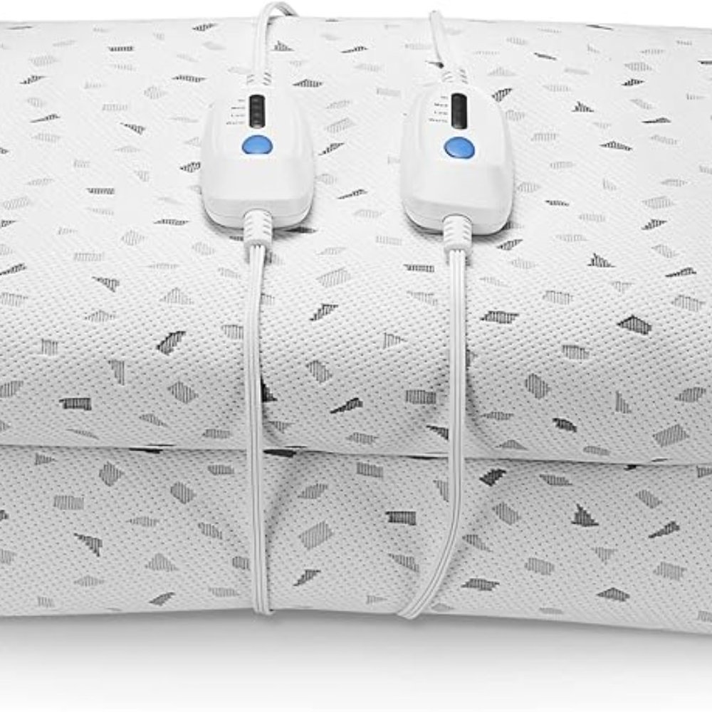 Queen Size heated mattress pad with dual control 4 heat setting machine washable